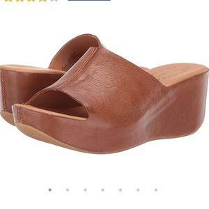 Kork Ease Greer Brown Leather Wedge Sandals Sz. 8